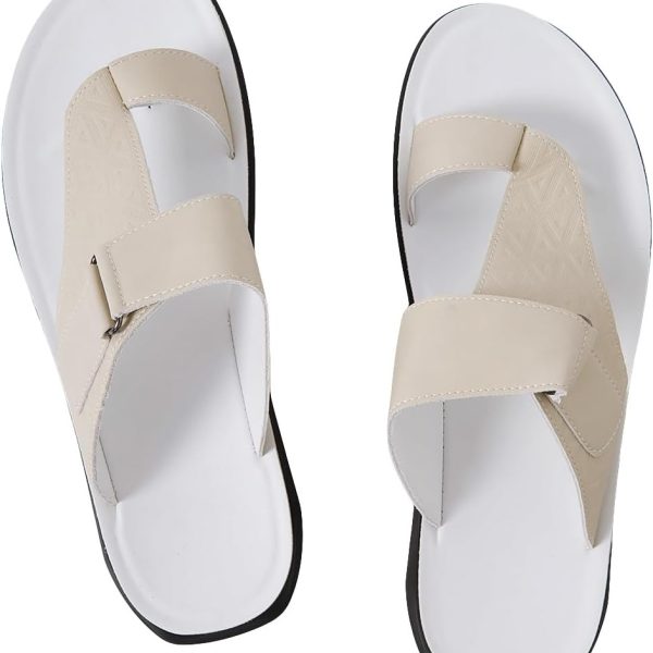 Men's Leather Sandals/Slides – Beach & Outdoor Style, Round-Toe Flip-Flops / Slip-On Slides