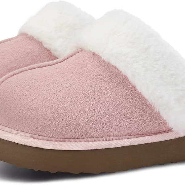 Fuzzy Slippers Women,Slippers for Women Indoor and Outdoor,Fluffy Slippers for Women,Slip on Warm Comfy Soft Slippers for Women Memory Foam with Thick Sole