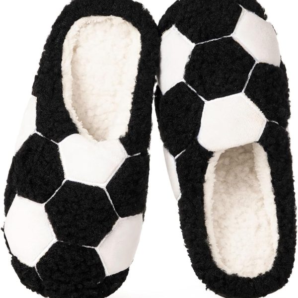 Unisex Sports-Themed Slippers: Warm Winter Home Footwear with Plush Lining, Comfortable Memory Foam Slip-Ons, Non-Slip Sole Design, Suitable for Indoor Home and Bedroom Wear