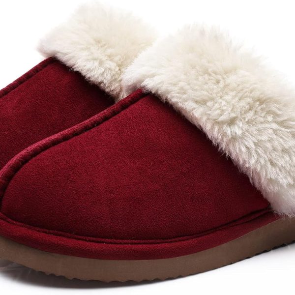 Women's Fuzzy Memory Foam Slippers Fluffy Winter House Shoes Indoor and Outdoor