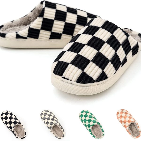 Unisex Home Slippers: Plush Texture, Casual Style, Suitable for Indoor/Outdoor Wear, Features Memory Foam and Faux Fur Lining
