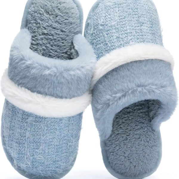 Cozy Slippers for Women Indoor and Outdoor Fuzzy House Shoes with Memory Foam Anti-Skid Sole Gifts for Women Mom Ladies